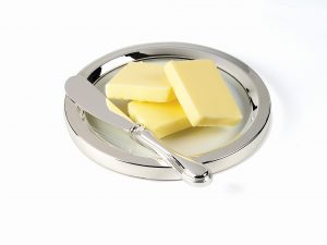 Italia Butter Dish & Knife Set Silverplated