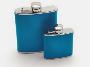 Travelling Bright 2.5oz Hip Flask Azure Blue