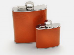 Travelling Bright 2.5oz Hip Flask Burnt Orange