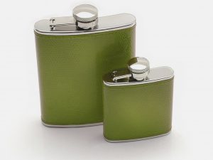 Travelling Bright 2.5oz Hip Flask Olive Green