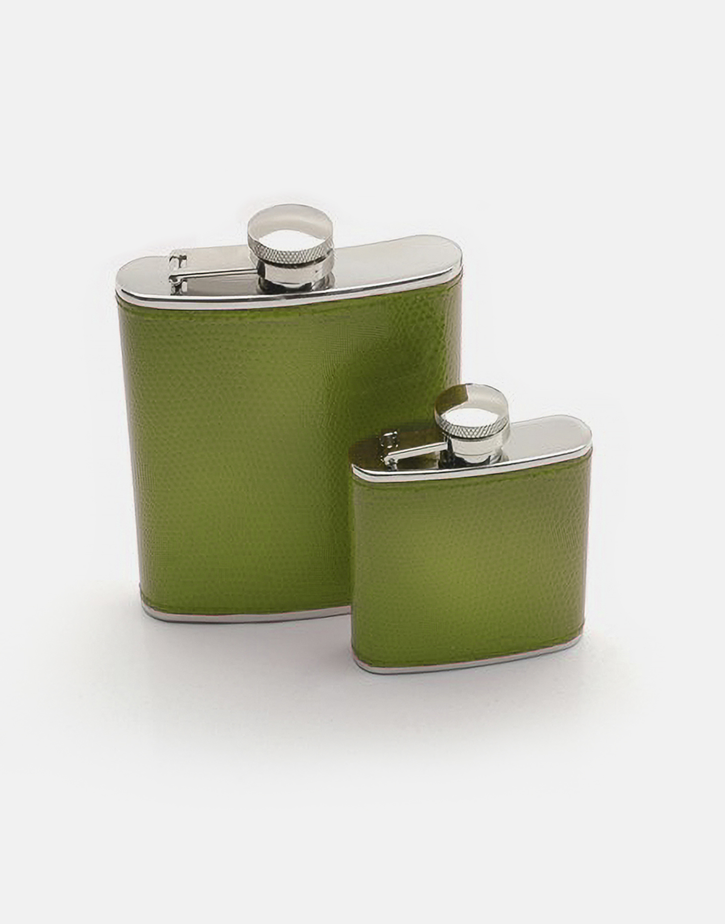 Travelling Bright 6oz and 2.5oz Hip Flask Olive Green