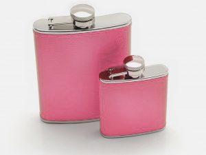 Travelling Bright 2.5oz Hip Flask Fuchsia Pink