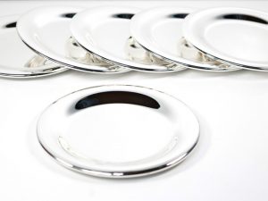 Set of 6 Coasters Silverplated