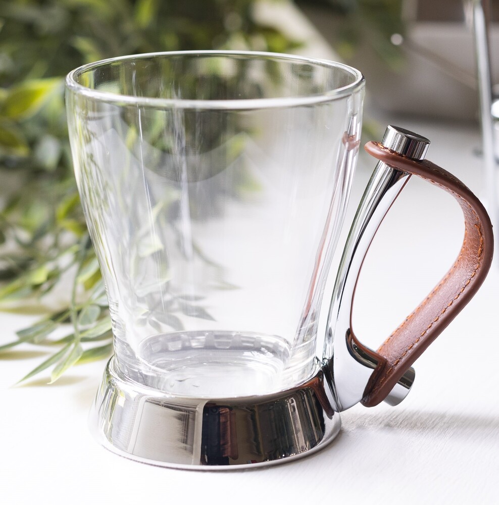 Stainless Steel/Leather Hot Drinks Cup